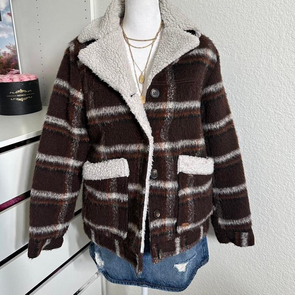 Brown and white plaid brixton
